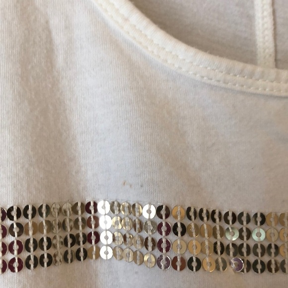 Express Beige Razorback Tank Gold Sequin Small - Picture 3 of 4